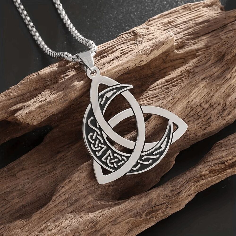 Celtic Trinity Knot Moon Necklace